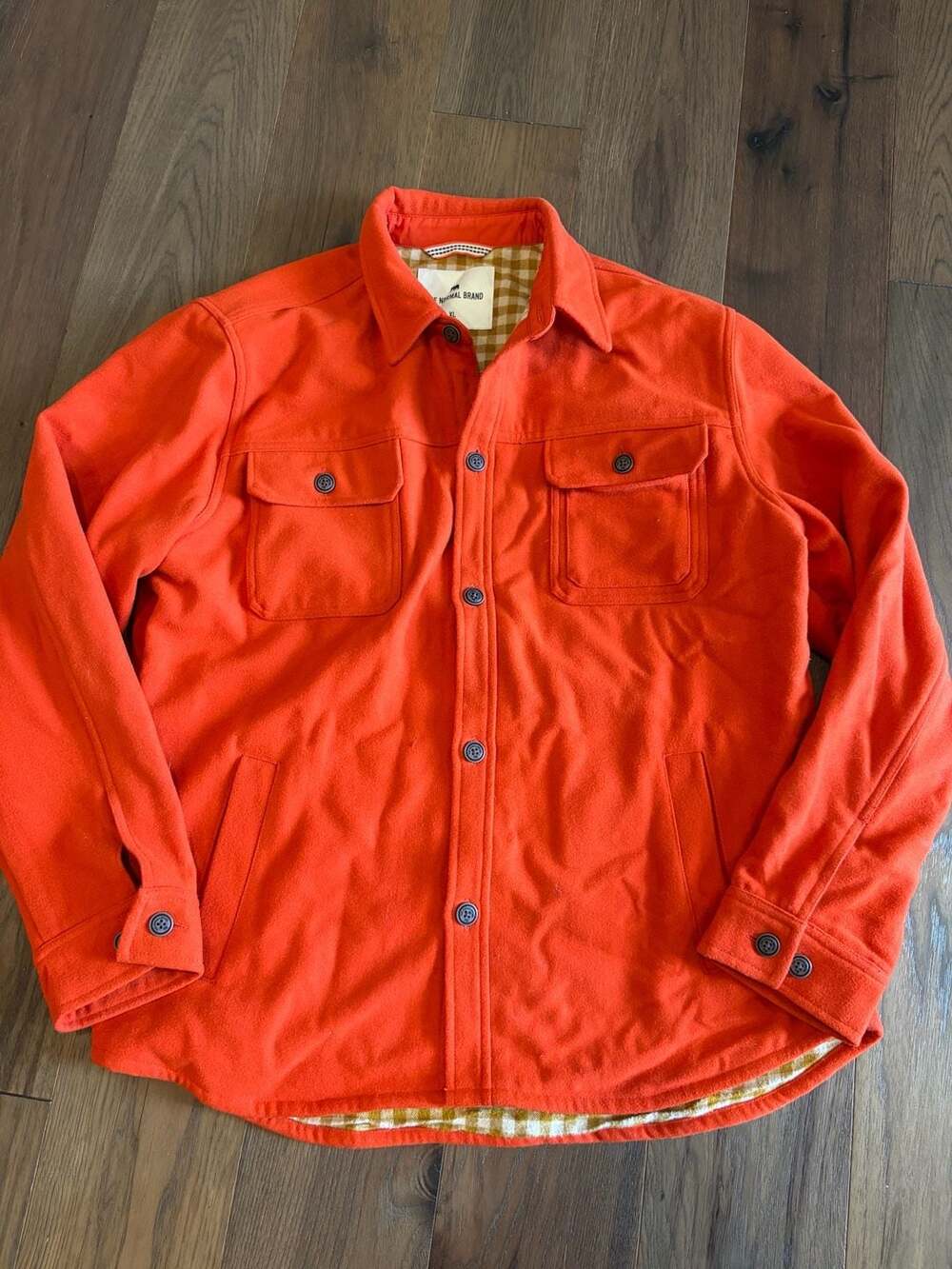 The Normal Brand Brightside Flannel Lined Workwear Jacket Size XL Orange